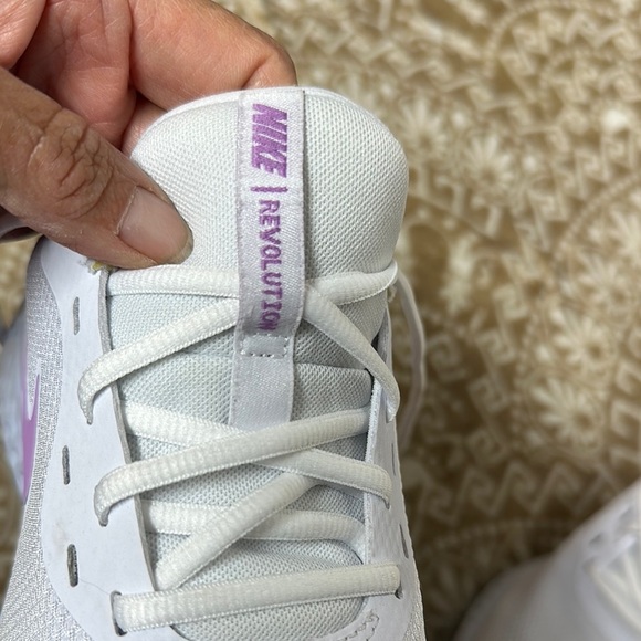 Nike Revolution White and Purple Athletic Shoes - Picture 12 of 14
